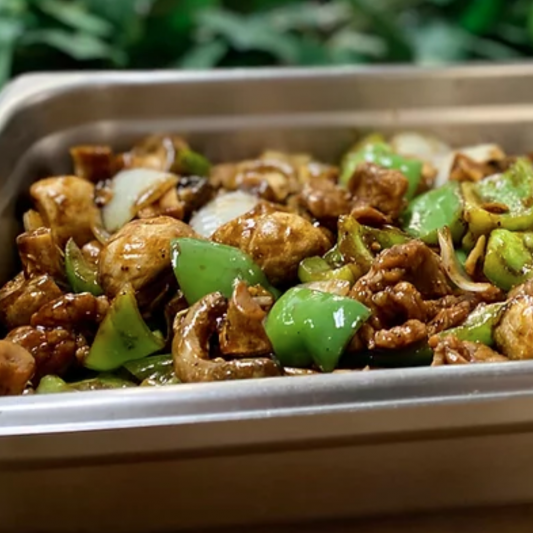 56. Black Pepper Beef with Mushroom Happy Chopstix