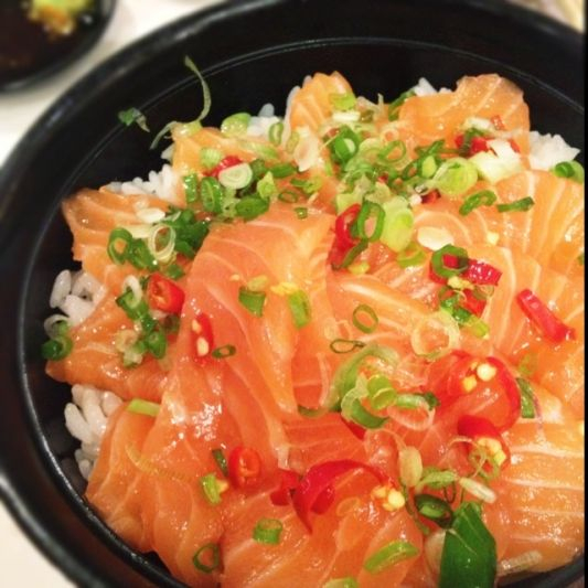 Spicy Salmon Don Momo Sushi (1230 Robson St, Vancouver)